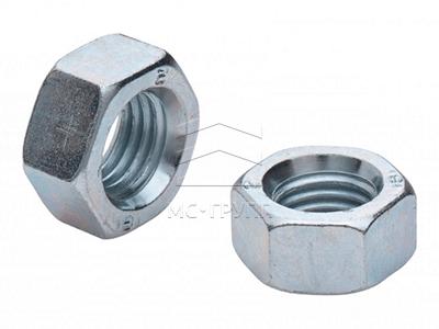 Гайки шестигранные стандартные М20×1.5 пр.10 оцинк. с мелким шагом резьбы цинк DIN 934, класс прочности 10